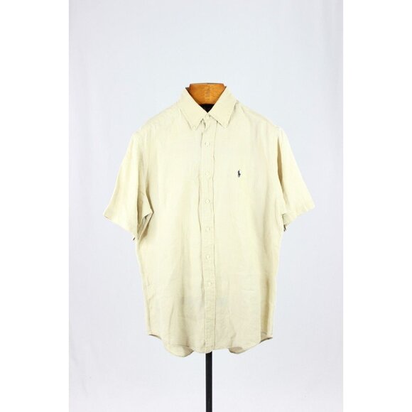 Ralph Lauren Other - Men's RALPH LAUREN Beige Linen Classic Fit Short Sleeve Button Up Shirt, Size M